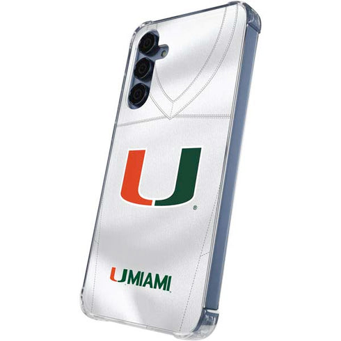University of Miami White Jersey Galaxy A55 5G Clear Case