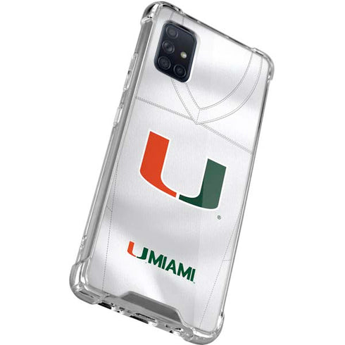 University of Miami White Jersey Galaxy A71 5G Clear Case
