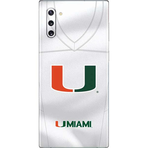 University of Miami White Jersey Galaxy Note 10 Skin