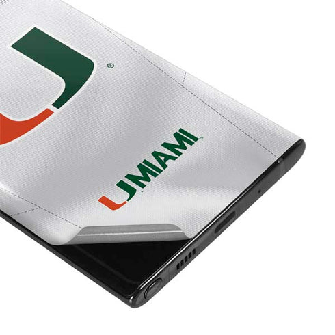University of Miami White Jersey Galaxy Note 10 Skin