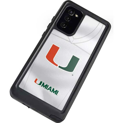 University of Miami White Jersey Galaxy Note20 5G Waterproof Case