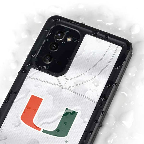 University of Miami White Jersey Galaxy Note20 5G Waterproof Case