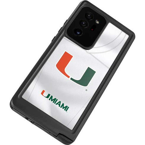 University of Miami White Jersey Galaxy Note20 Ultra 5G Waterproof Case