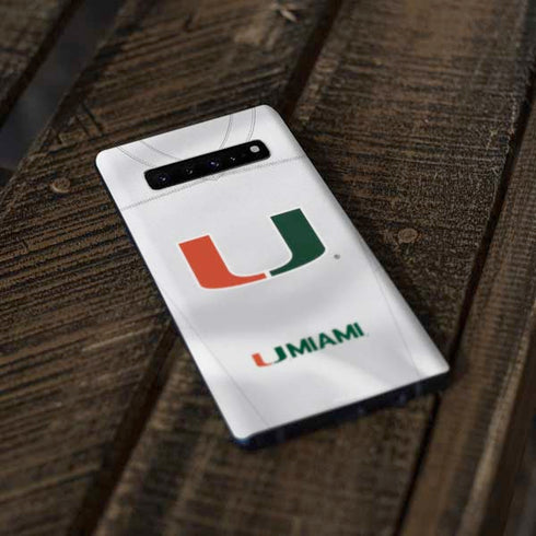 University of Miami White Jersey Galaxy S10 Plus Skin