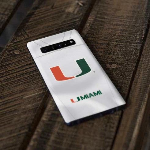 University of Miami White Jersey Galaxy S10 Skin