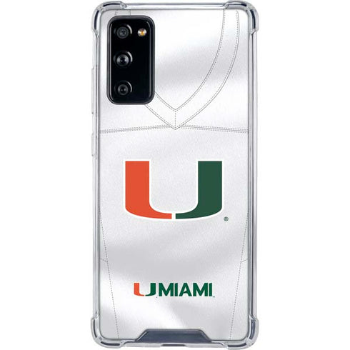 University of Miami White Jersey Galaxy S20 FE Clear Case