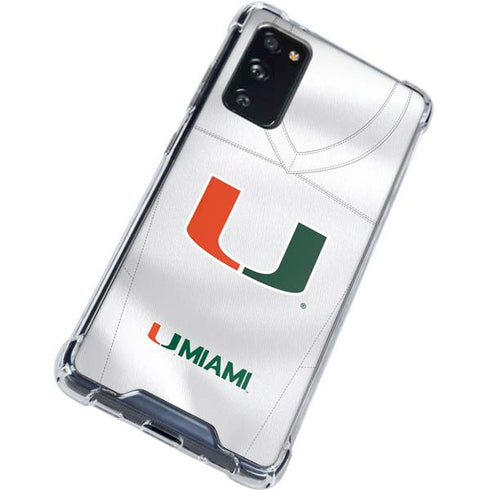 University of Miami White Jersey Galaxy S20 FE Clear Case