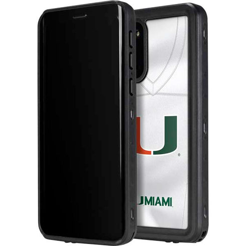 University of Miami White Jersey Galaxy S20 Plus Waterproof Case
