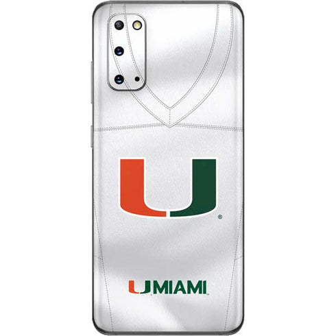 University of Miami White Jersey Galaxy S20 Skin
