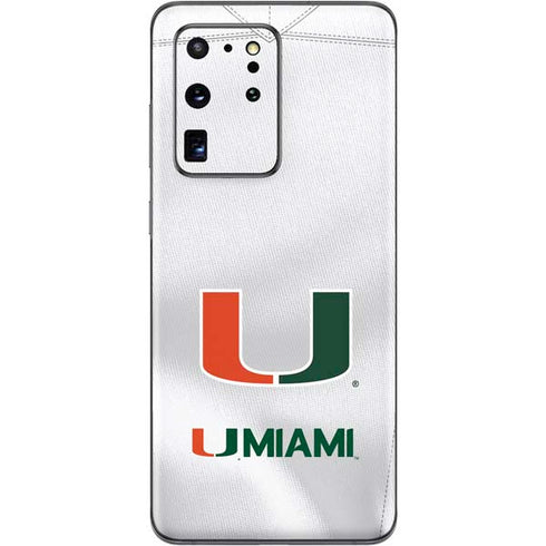University of Miami White Jersey Galaxy S20 Ultra 5G Skin