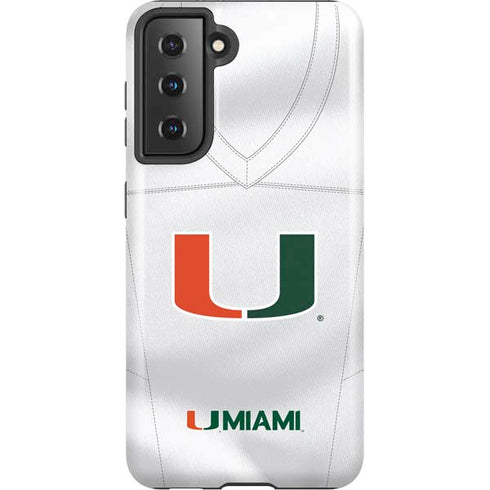 University of Miami White Jersey Galaxy S21 5G Pro Case