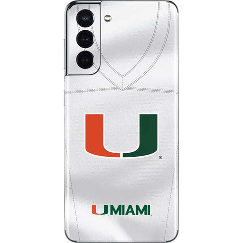 University of Miami White Jersey Galaxy S21 5G Skin