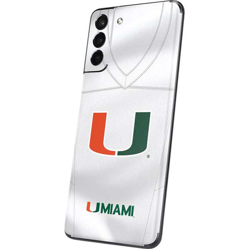 University of Miami White Jersey Galaxy S21 5G Skin