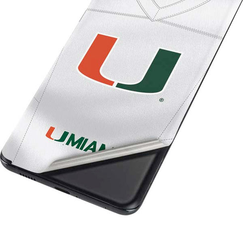 University of Miami White Jersey Galaxy S21 Plus 5G Skin