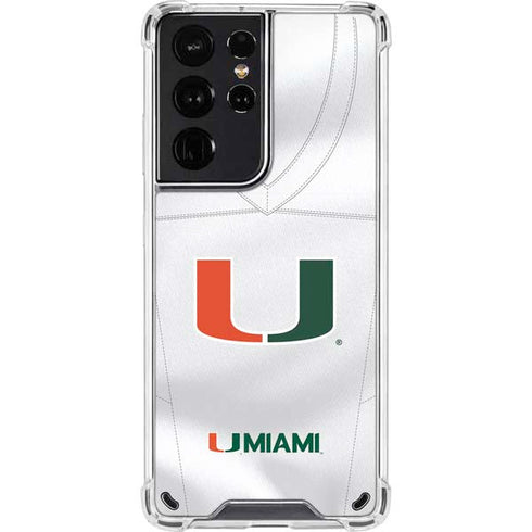 University of Miami White Jersey Galaxy S21 Ultra 5G Clear Case