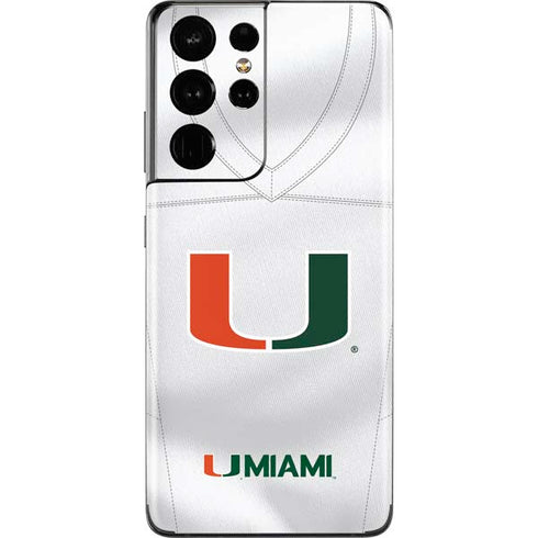 University of Miami White Jersey Galaxy S21 Ultra 5G Skin