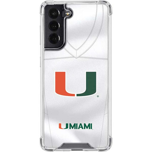 University of Miami White Jersey Galaxy S22 Clear Case