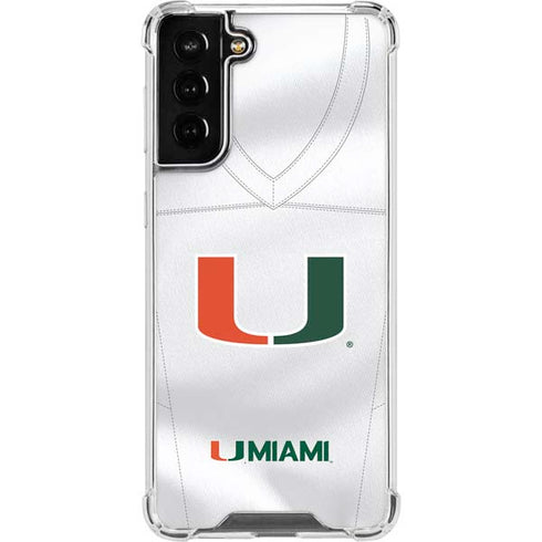University of Miami White Jersey Galaxy S22 Plus Clear Case