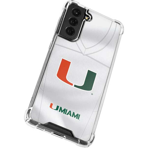 University of Miami White Jersey Galaxy S22 Plus Clear Case