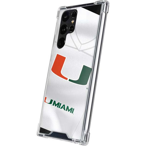 University of Miami White Jersey Galaxy S22 Ultra Clear Case