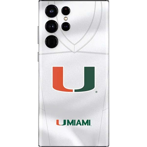 University of Miami White Jersey Galaxy S22 Ultra Skin