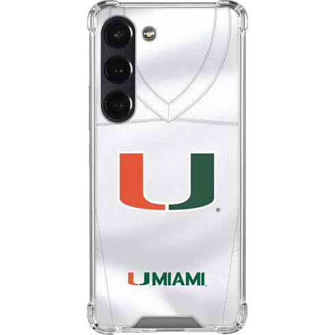 University of Miami White Jersey Galaxy S23 Clear Case