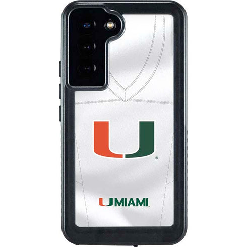 University of Miami White Jersey Galaxy S23 Plus Waterproof Case