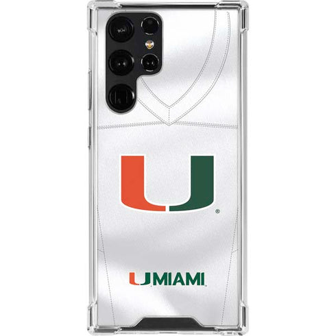 University of Miami White Jersey Galaxy S23 Ultra Clear Case