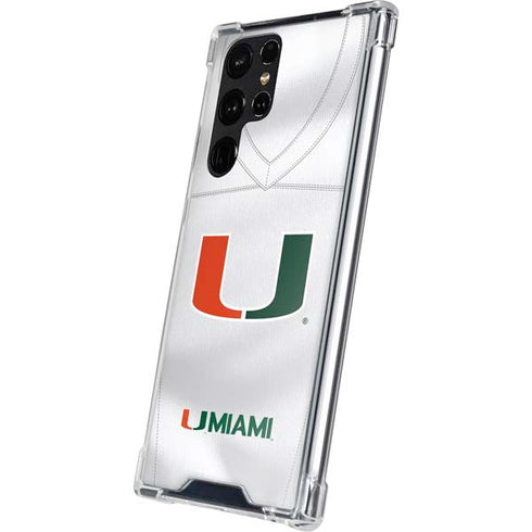 University of Miami White Jersey Galaxy S23 Ultra Clear Case