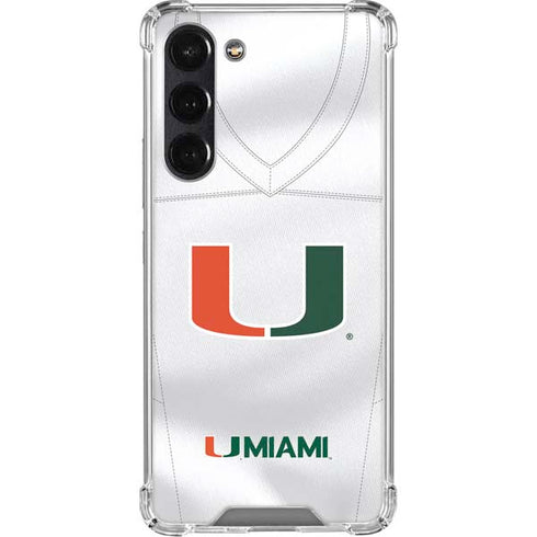 University of Miami White Jersey Galaxy S24 FE Clear Case