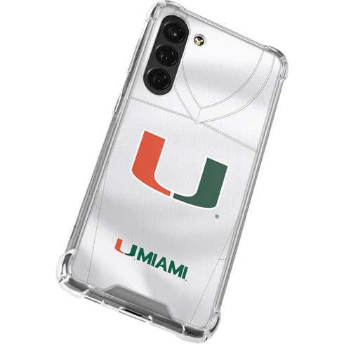University of Miami White Jersey Galaxy S24 FE Clear Case
