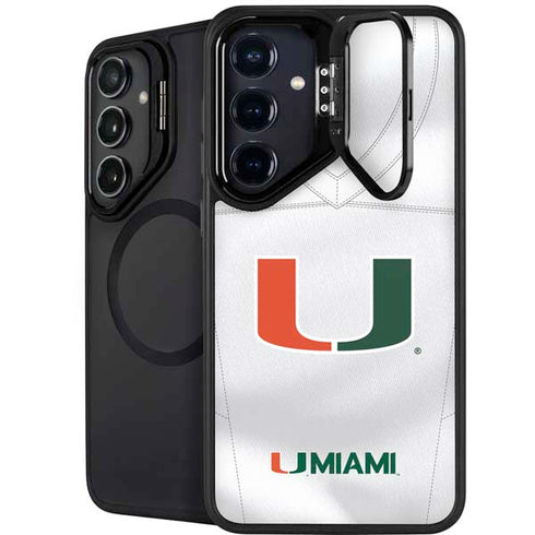 University of Miami White Jersey Galaxy S25 Plus Kickstand Case