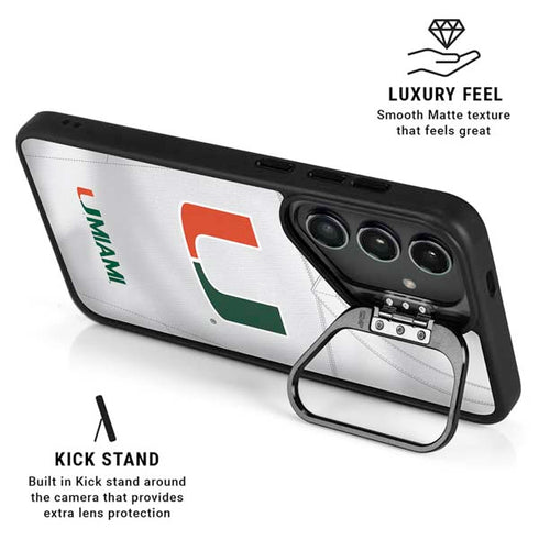 University of Miami White Jersey Galaxy S25 Plus Kickstand Case