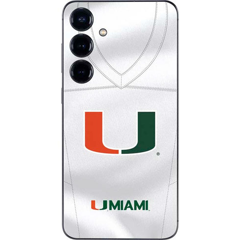 University of Miami White Jersey Galaxy S25 Skin