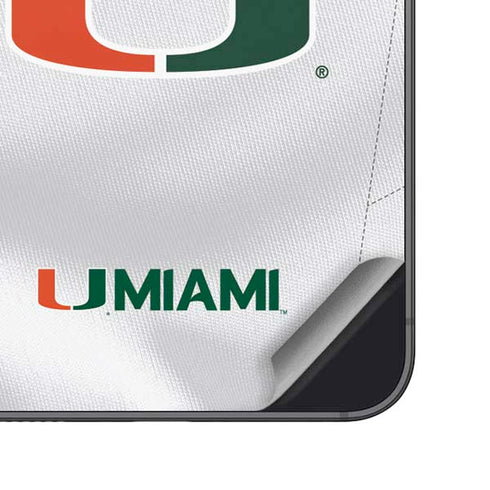 University of Miami White Jersey Galaxy S25 Skin