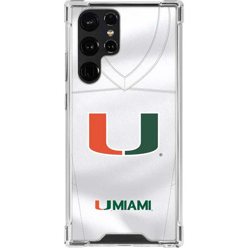 University of Miami White Jersey Galaxy S24 Ultra Clear Case