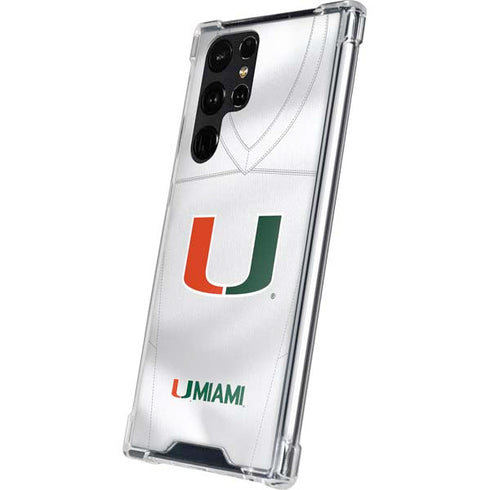University of Miami White Jersey Galaxy S24 Ultra Clear Case