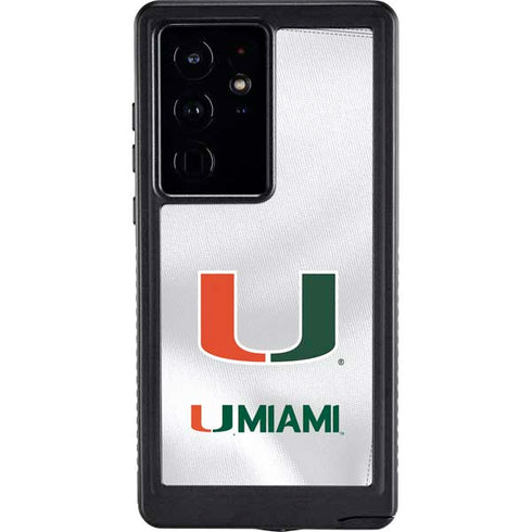 University of Miami White Jersey Galaxy S24 Ultra Waterproof Case