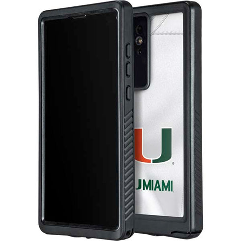 University of Miami White Jersey Galaxy S24 Ultra Waterproof Case