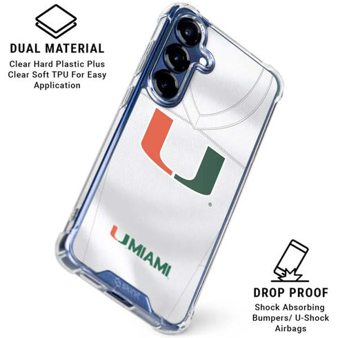 University of Miami White Jersey Galaxy S25 Plus Clear Case