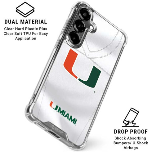 University of Miami White Jersey Galaxy S26 Clear Case