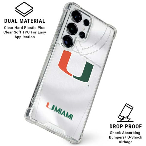 University of Miami White Jersey Galaxy S26 Ultra Clear Case