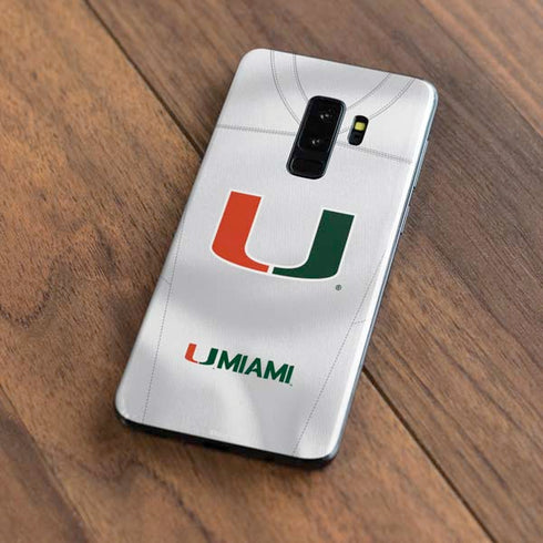 University of Miami White Jersey Galaxy S9 Plus Skin