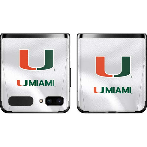 University of Miami White Jersey Galaxy Z Flip Skin