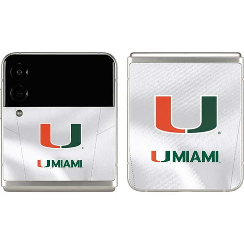 University of Miami White Jersey Galaxy Z Flip3 5G Skin