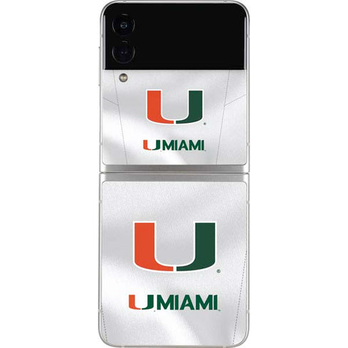 University of Miami White Jersey Galaxy Z Flip3 5G Skin