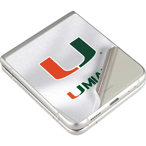 University of Miami White Jersey Galaxy Z Flip3 5G Skin