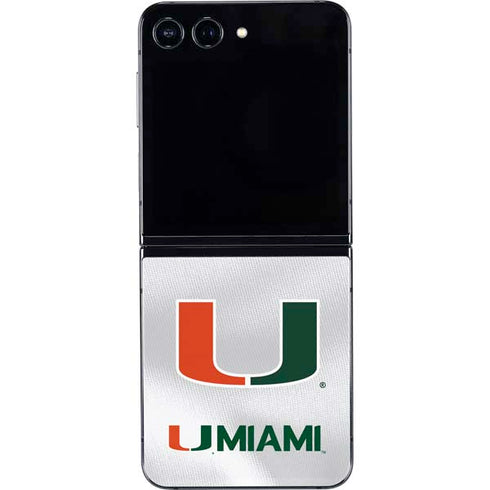 University of Miami White Jersey Galaxy Z Flip5 5G Skin