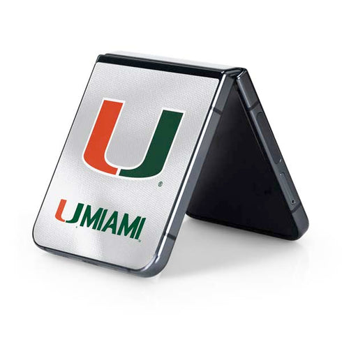 University of Miami White Jersey Galaxy Z Flip5 5G Skin