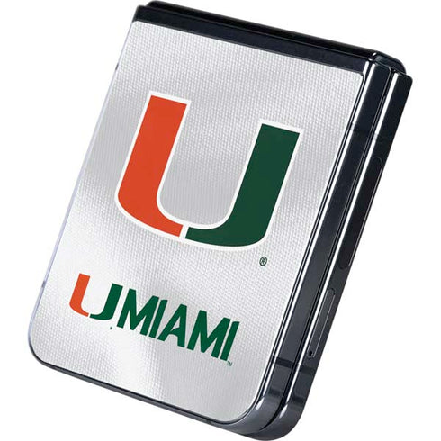 University of Miami White Jersey Galaxy Z Flip5 5G Skin